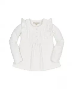 Детская кофточка с длинными рукавами и защипами Hope & Henry, белый