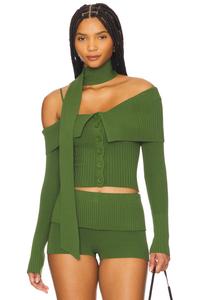 Свитер "One love one shoulder" от House Of Sunny, pine green