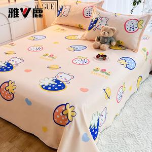 Yalu Простыня 180х230 см из хлопка, дизайн Strawberry Bear, дышащая ткань