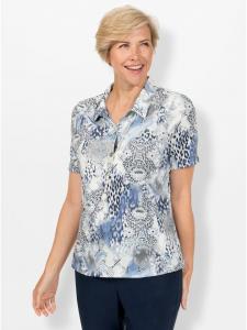 Рубашка-поло с принтом ледяного голубого и светло-серого цветов WITT WEIDEN