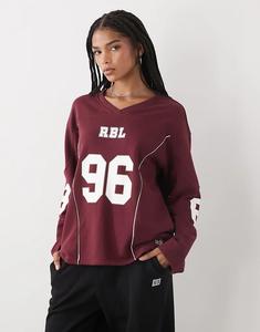 Спортивная майка Noisy May с V-образным вырезом бордового цвета