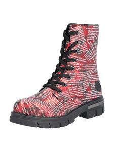 Ботинки женские Rieker Lace-Up Ankle Boots на шнуровке с принтом, красный
