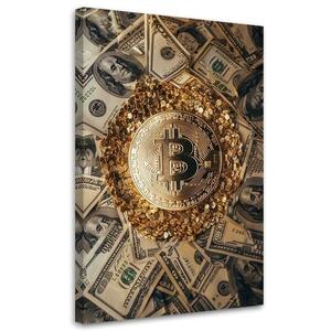 Картина арт-принт KUNSTLOFT Crypto Gold, золотой