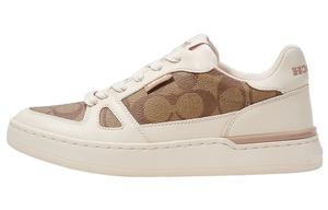 COACH Кроссовки Clip, износостойкие, низкие, для скейтбординга, женские, белые