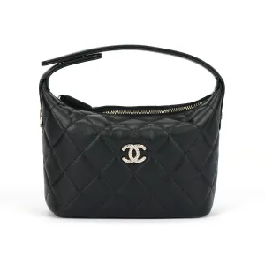 CHANEL Кожаная сумка для обеда через плечо кроссбоди женская черная