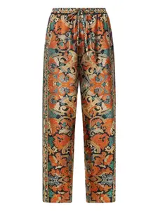Брюки с принтом "пейсли" и кулиской на талии Pierre-Louis Mascia, оранжевый