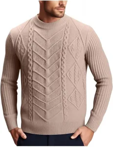 Мужской пуловер с длинным рукавом и четвертью пуговиц