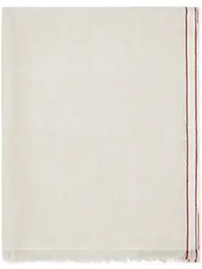 Шарф с окантовкой в полоску Brunello Cucinelli, нейтральный