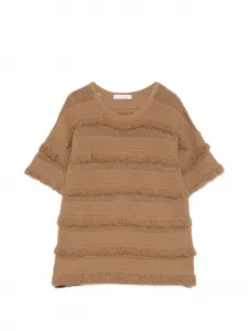 Футболка с бахромой Max Mara, коричневый