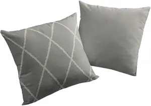 Декоративная подушка Adam "Шкатулка Вальделана Лайт", с ромбовидным узором, двусторонний чехол без наполнения, 1 штука 50х50 см, темно-серый