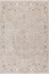 Коврик с бахромой Koami Medallion nuLOOM, 61x244 см, светло-бежевый