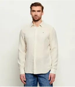 Льняная рубашка regular fit Replay, бежевый