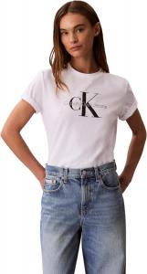 Женская футболка с круглым вырезом и монограммой Calvin Klein, Brilliant White