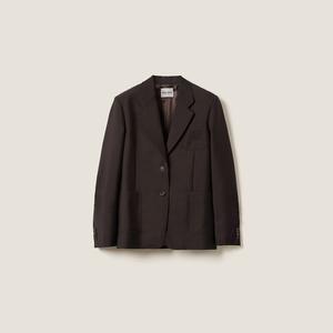 Прямой жакет из мохера Miu Miu, черный