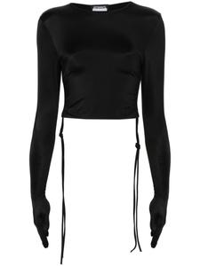 Укороченная футболка с длинным рукавом VETEMENTS, черный