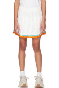 Детская белая теннисная полосатая плиссированная юбка Casablanca
