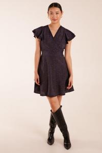 Мини-платье с запахом и рюшами Blue Vanilla, синий