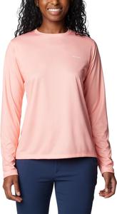 Женская футболка Columbia Tidal Tee PFG Fish Flag LsTidal Tee PFG Fish Flag с длинным рукавом, Tiki Pink/Fish And Friends Flag