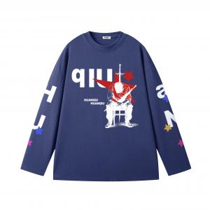 Футболка Unisex Crew Neck Moderate Straight Fit HUANQIU, темно-синий