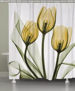 Занавеска для душа «Золотые тюльпаны», 71 x 72 дюйма Laural Home, gold/tulip