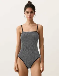 Черный жаккардовый купальник в горошек OYSHO Bandeau