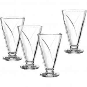 Миска для мороженого CONO, стаканчик для мороженого из стекла, 360 мл, набор из 4 шт., пригодны для мытья в посудомоечной машине Leonardo, прозрачный