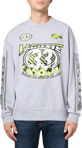 Lacoste мужской хлопковый флисовый свитшот свободного кроя, Silver Chine