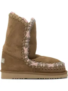 Ботильоны с отделкой строчкой Mou, коричневый