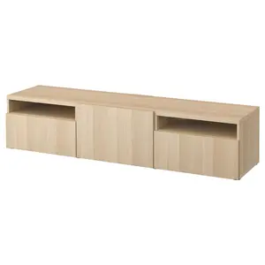 Тумба под ТВ, под беленый дуб, 180x42x39 см, LAPPVIKEN, push-open BESTÅ IKEA