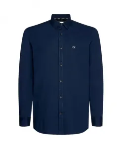Хлопковая рубашка с длинными рукавами Calvin Klein, синий