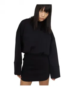 Мини-Платье с длинными рукавами и разрезом Silvian Heach, черный