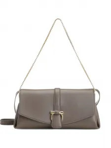 Сумка через плечо с цепочным ремешком и клапаном Ferragamo, серый