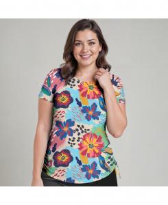 Купальный топ и плавки/бюстгальтер Adele больших размеров с короткими рукавами Calypsa, Summer days