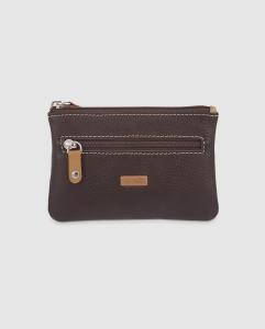 Мужской коричневый кожаный кошелек на молнии El Potro, коричневый