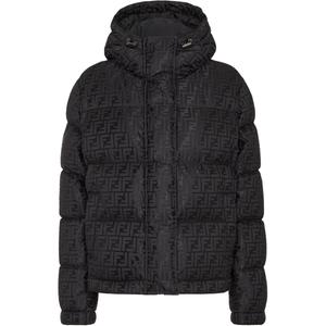 Жаккардовая куртка с капюшоном Ff Fendi, черный