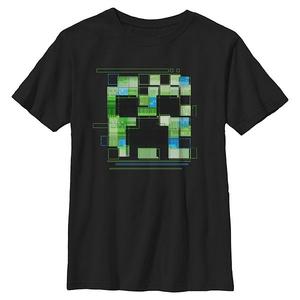 Футболка с принтом в виде витража с зомби для мальчиков 8-20 Minecraft