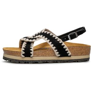 AU&MU Пляжные сандалии женские красные рубиновые, жемчужно-белые, черные рыцарские цветочные, желтые Fendi — черные рыцарские цветочные, цвет Black Knight Floral