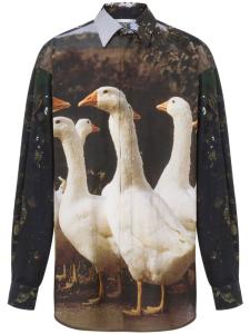 Рубашка с графичным принтом Moschino, коричневый