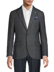 Современный клетчатый блейзер с отложным воротником TailorByrd, угольный
