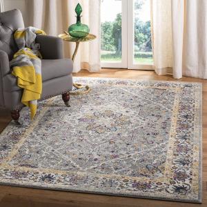 Ковер SAFAVIEH, 201 x 275 см, коллекции Evoke Grey/Grey EVK288F восточный медальон состаренный без ворса для гостиной спальни столовой домашнего офиса