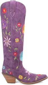 Женские вестерн-сапоги Dingo с цветочным принтом, Purple