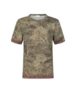 Хлопковая футболка с принтом и градиентной отделкой. Dries Van Noten, зеленый