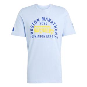 Футболка Boston Marathon 2025 Bus Tee с доставкой для участников AdiClub Adidas, синий