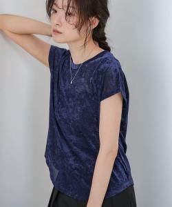 Прозрачный велюровый топ с французскими рукавами.