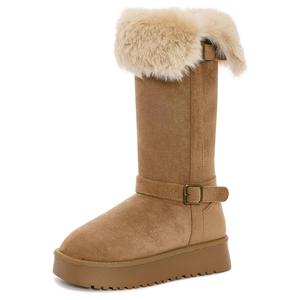 Женские зимние сапоги DAPHNE высокие с меховой опушкой, светло-коричневый