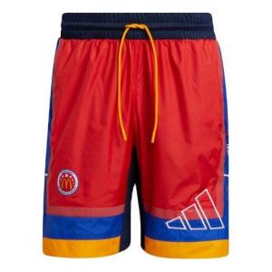 Шорты men's basketball sports fluorescence red shorts Adidas, красный