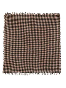 Шарф в клетку гингем с необработанными краями FALIERO SARTI, черный