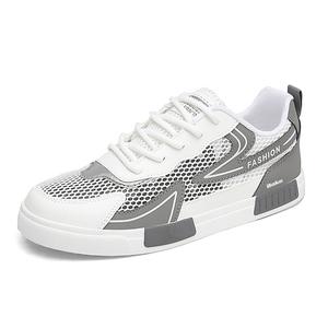 BAKE Скользоустойчивые амортизирующие легкие низкие скейтерские кроссовки мужские бело-серые, цвет White Gray