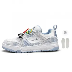 Низкие скейтбордистские кроссовки унисекс Kometa.A, rain синий (with free fleece insole)