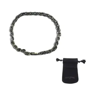 Серебряный браслет 925 пробы мужской винтажный Silver Chrome Hearts, серебряный
